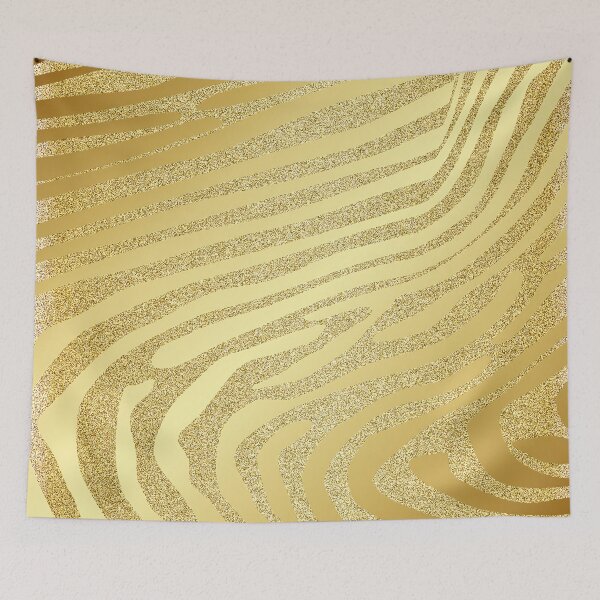 Item preview, Metallic Gold Zebra-Skin Stripes On Gold Glitter designed and sold by IZiets.