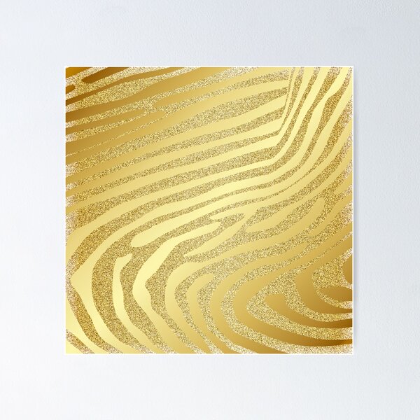 Item preview, Metallic Gold Zebra-Skin Stripes On Gold Glitter designed and sold by IZiets.