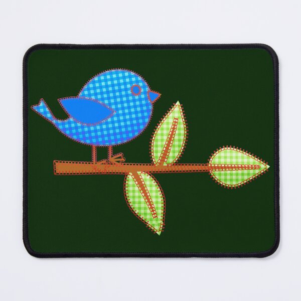 Item preview, Blue bird on branch (sewn patch) designed and sold by SolidEarthArt.