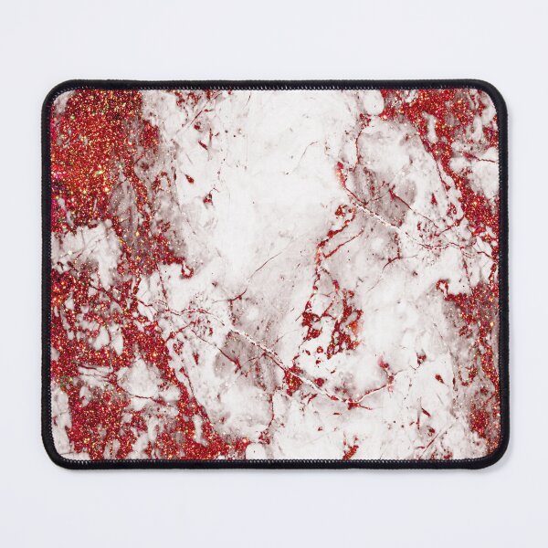 Item preview, Red glitter on white marble designed and sold by GlamourChick.