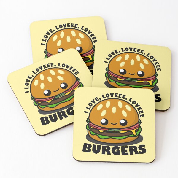 Item preview, Cute Cartoon Burger || Hamburger || I love, Lovee, Loveee Burgers designed and sold by cookingwithten.