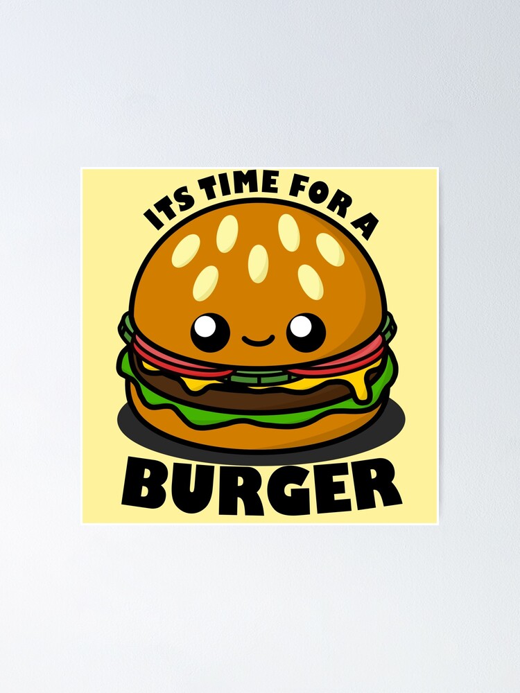 Cute Cartoon Burger Sticker Pack|| Hamburger || Food Quotes