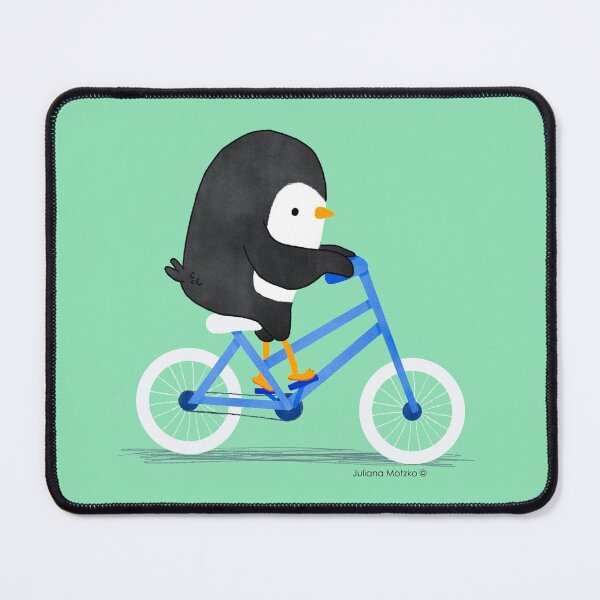 Penguin on a Bike 2 Mouse Pad