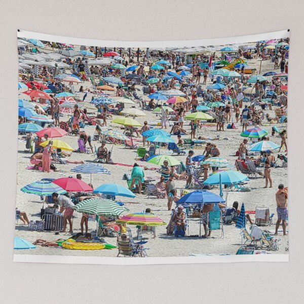 Item preview, Spanish Beach - Beach in Spain with Colorful Umbrellas designed and sold by Sailmates Reflections.