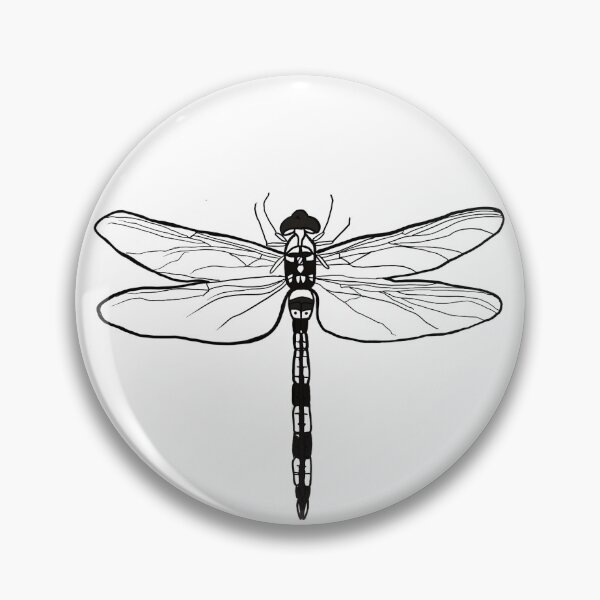 Item preview, Dragonfly modern line art drawing black and white design designed and sold by PrintHatcher.