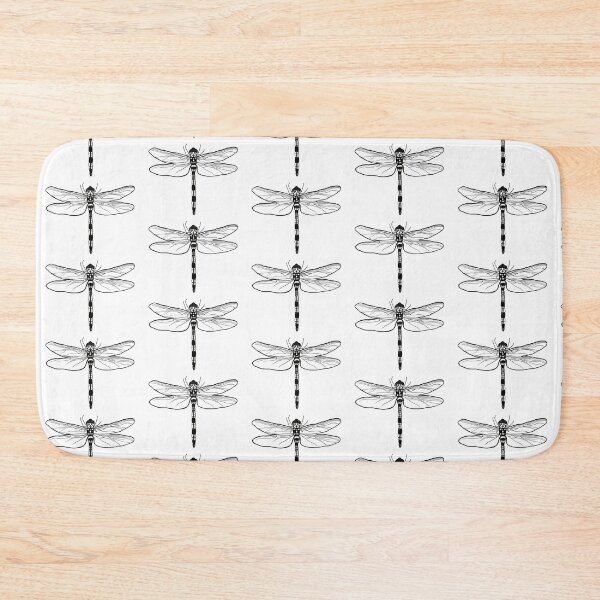 Item preview, Dragonfly modern line art drawing black and white design designed and sold by PrintHatcher.