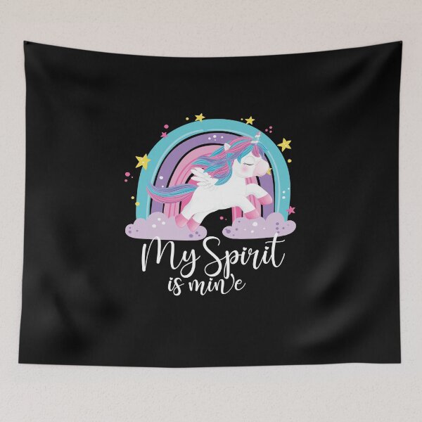 Artikelvorschau, My Spirit is my - schönes Einhorn mit Regenbogen entworfen und verkauft von cruzzcreation.