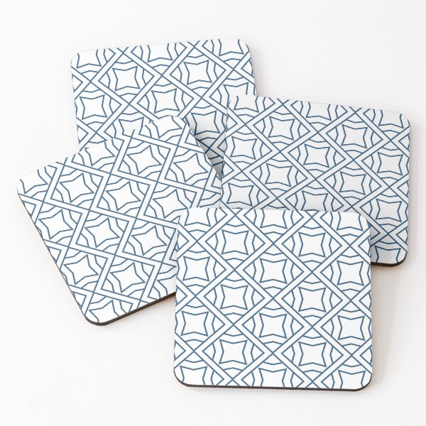 Item preview, Blue and White Stripe Cube Tile Pattern - Hue Coordinates w/ Coloro / WGSN 2022 Spring / Summer Trending Color Atlantic Blue 115-35-20 designed and sold by ColorOfTheYears.