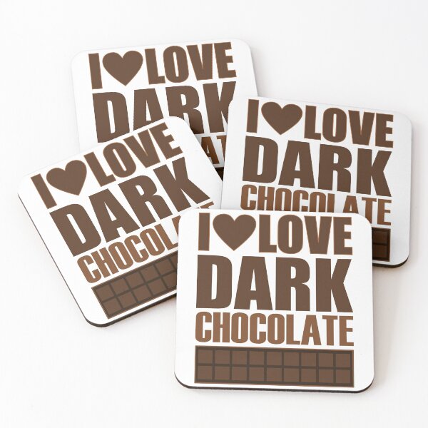 Item preview, I Love Dark Chocolate White Background - Sweet Healthy Treat Dessert Foods designed and sold by artfulnotebook.