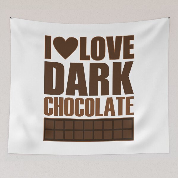 Item preview, I Love Dark Chocolate White Background - Sweet Healthy Treat Dessert Foods designed and sold by artfulnotebook.