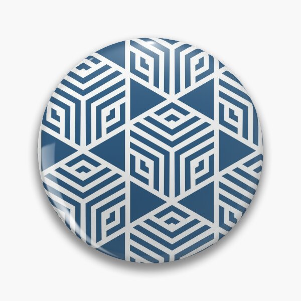 Item preview, Blue and White Stripe Cube Tile Pattern - Hue Coordinates w/ Coloro / WGSN 2022 Spring / Summer Trending Color Atlantic Blue 115-35-20 designed and sold by ColorOfTheYears.