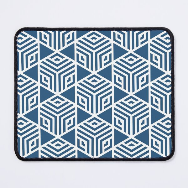 Item preview, Blue and White Stripe Cube Tile Pattern - Hue Coordinates w/ Coloro / WGSN 2022 Spring / Summer Trending Color Atlantic Blue 115-35-20 designed and sold by ColorOfTheYears.