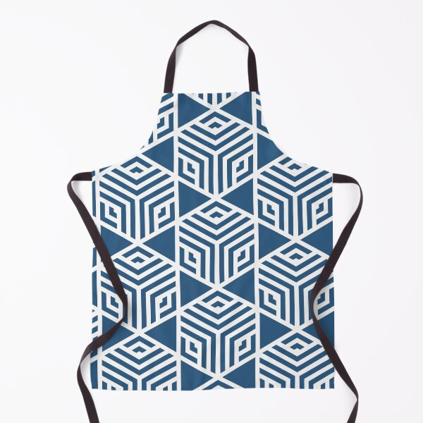 Item preview, Blue and White Stripe Cube Tile Pattern - Hue Coordinates w/ Coloro / WGSN 2022 Spring / Summer Trending Color Atlantic Blue 115-35-20 designed and sold by ColorOfTheYears.