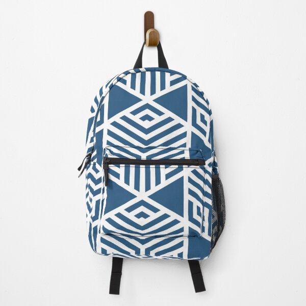 Item preview, Blue and White Stripe Cube Tile Pattern - Hue Coordinates w/ Coloro / WGSN 2022 Spring / Summer Trending Color Atlantic Blue 115-35-20 designed and sold by ColorOfTheYears.