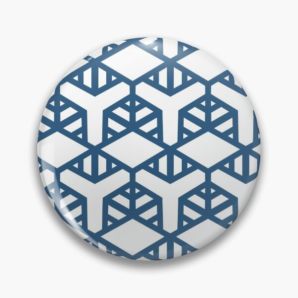 Item preview, Blue and White Geometric Shape Tile Pattern - Hue Coordinates w/ Coloro / WGSN 2022 Spring / Summer Trending Color Atlantic Blue 115-35-20 designed and sold by ColorOfTheYears.