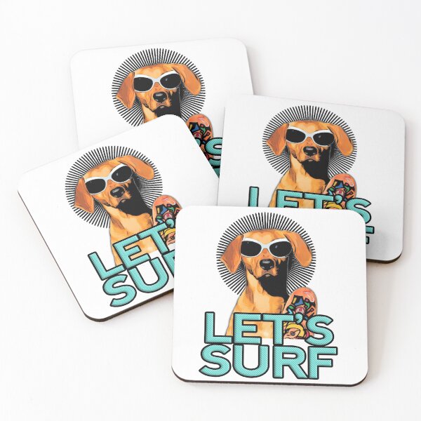 Item preview, dog on surfboard designed and sold by Nikmay Design.