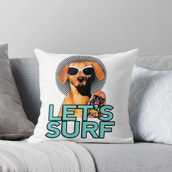 Item preview, dog on surfboard designed and sold by Nikmay Design.