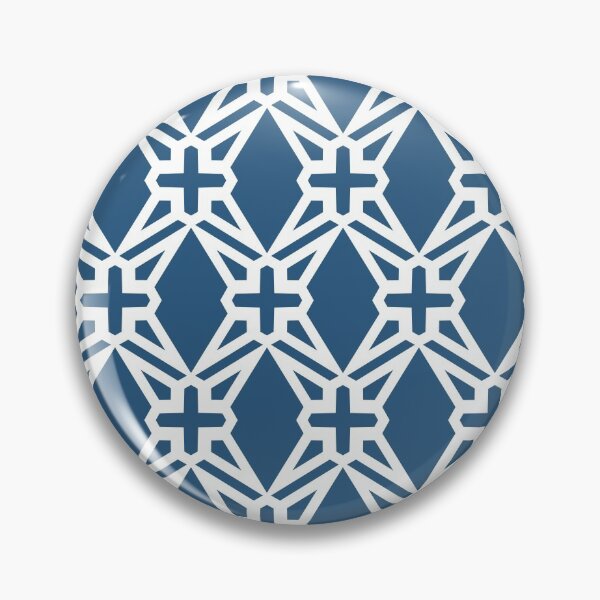 Item preview, Blue and White Geometric Shape Tile Pattern - Hue Coordinates w/ Coloro / WGSN 2022 Spring / Summer Trending Color Atlantic Blue 115-35-20 designed and sold by ColorOfTheYears.