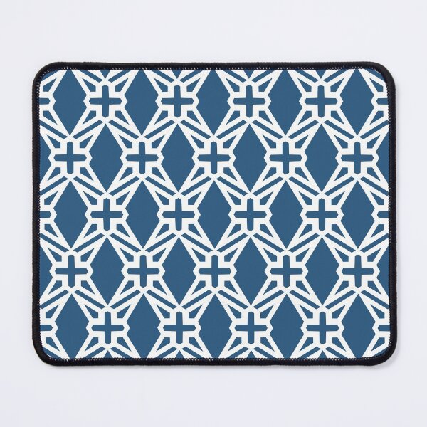 Item preview, Blue and White Geometric Shape Tile Pattern - Hue Coordinates w/ Coloro / WGSN 2022 Spring / Summer Trending Color Atlantic Blue 115-35-20 designed and sold by ColorOfTheYears.