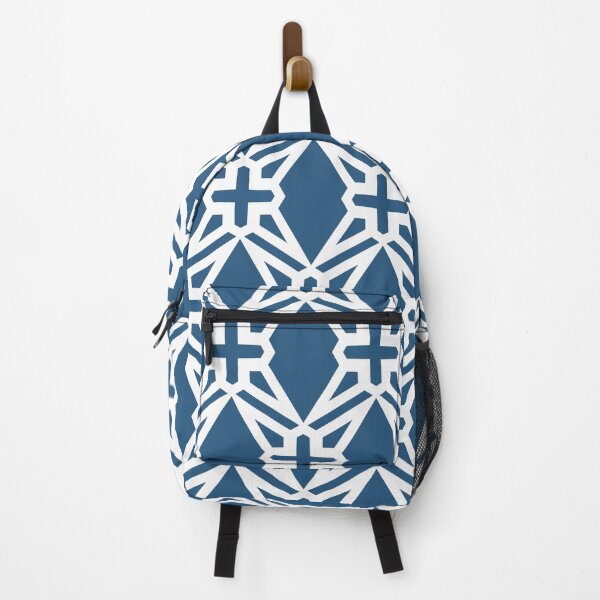 Item preview, Blue and White Geometric Shape Tile Pattern - Hue Coordinates w/ Coloro / WGSN 2022 Spring / Summer Trending Color Atlantic Blue 115-35-20 designed and sold by ColorOfTheYears.