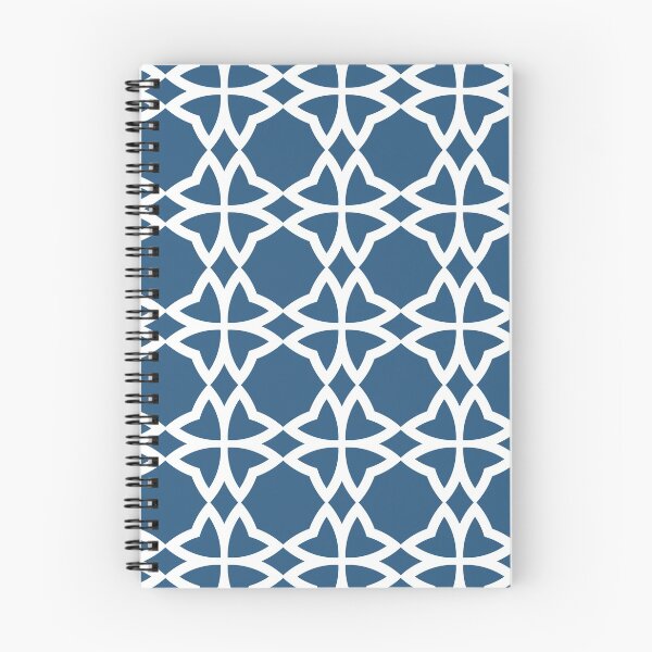 Item preview, Blue and White Minimal Symmetrical Flower Pattern - Hue Coordinates w/ Coloro / WGSN 2022 Spring / Summer Trending Color Atlantic Blue 115-35-20 designed and sold by ColorOfTheYears.