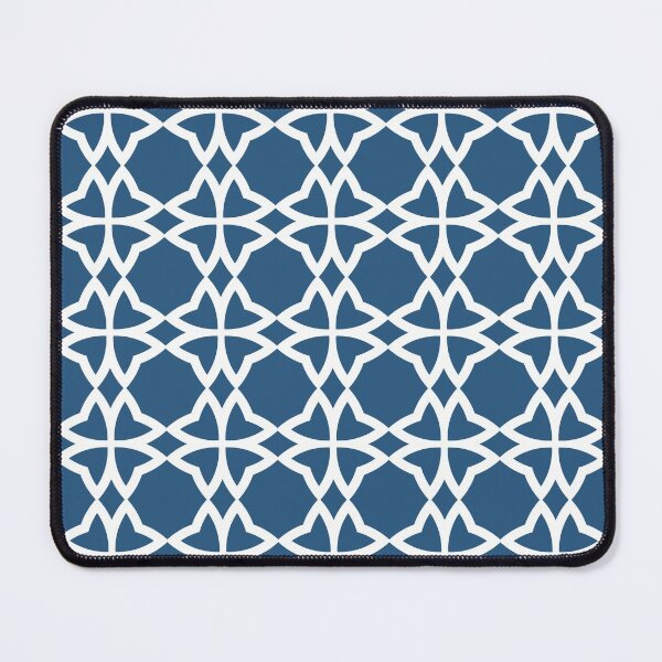 Item preview, Blue and White Minimal Symmetrical Flower Pattern - Hue Coordinates w/ Coloro / WGSN 2022 Spring / Summer Trending Color Atlantic Blue 115-35-20 designed and sold by ColorOfTheYears.