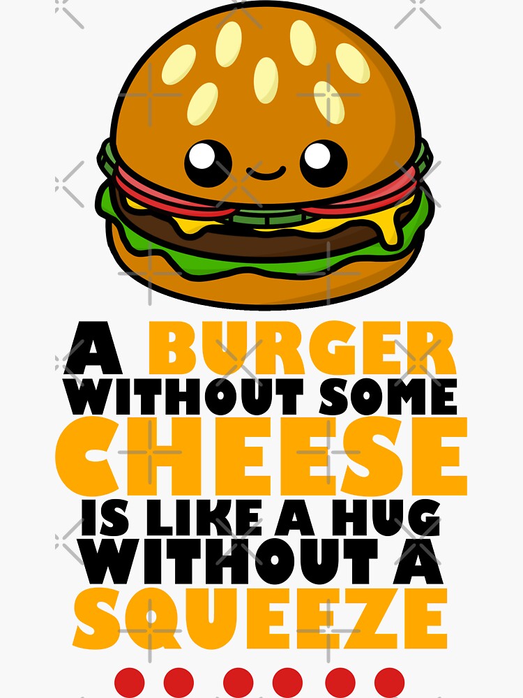 Cute Cartoon Burger Sticker Pack|| Hamburger || Food Quotes