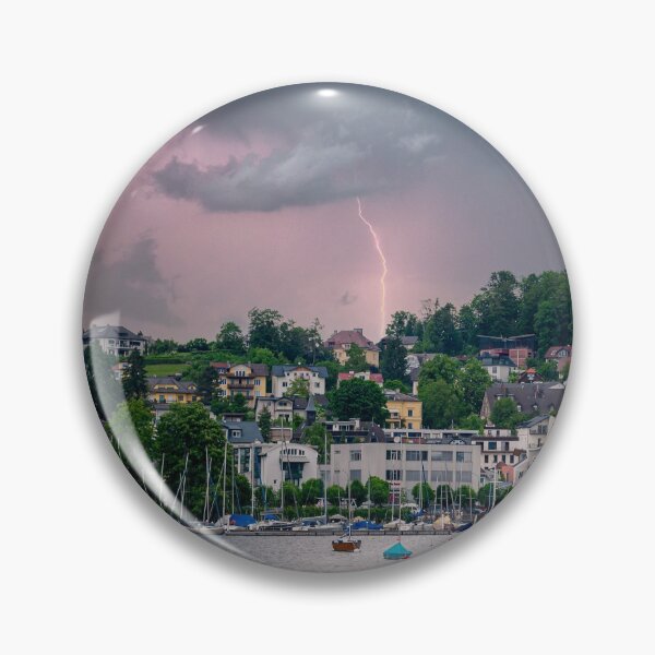 Item preview, Thunderstorm coming over a city on the lake designed and sold by Millenn.