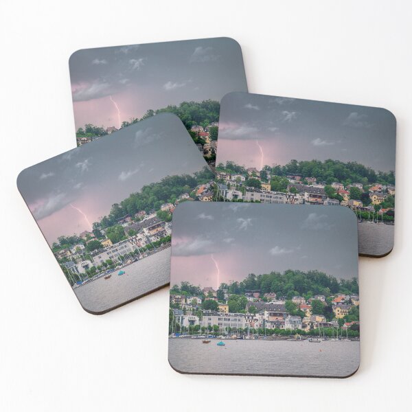 Item preview, Thunderstorm coming over a city on the lake designed and sold by Millenn.