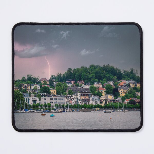 Item preview, Thunderstorm coming over a city on the lake designed and sold by Millenn.