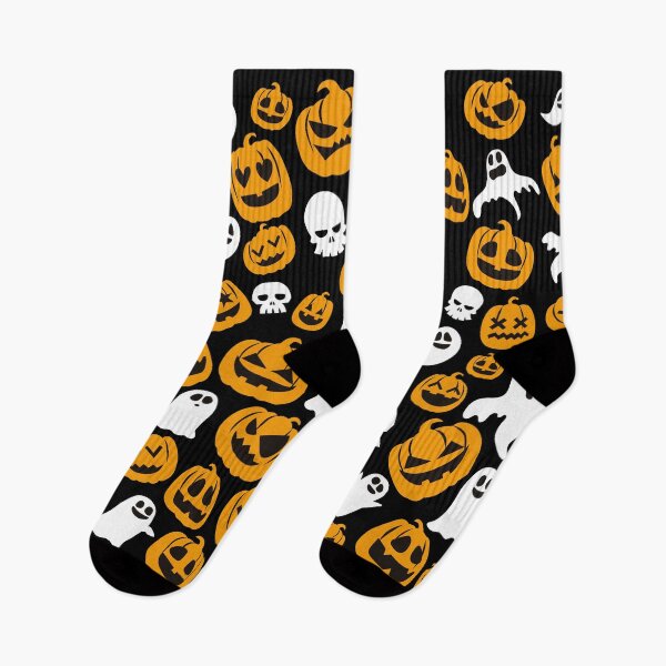 Item preview, Cute Halloween Ghost Pumpkin Jack o'lantern Skull Pattern designed and sold by blackdogshop.