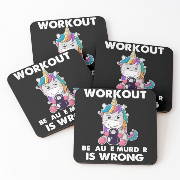 Item preview, Workout Because Murder Is Wrong Funny Unicorn Gym bestselling 2021  designed and sold by DesigonDesigner.