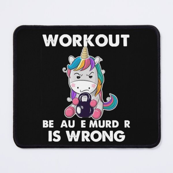 Item preview, Workout Because Murder Is Wrong Funny Unicorn Gym bestselling 2021 designed and sold by DesigonDesigner.