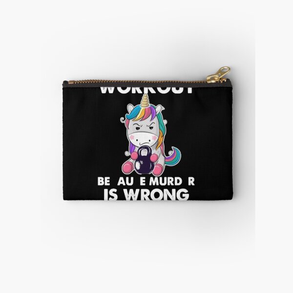 Item preview, Workout Because Murder Is Wrong Funny Unicorn Gym bestselling 2021  designed and sold by DesigonDesigner.