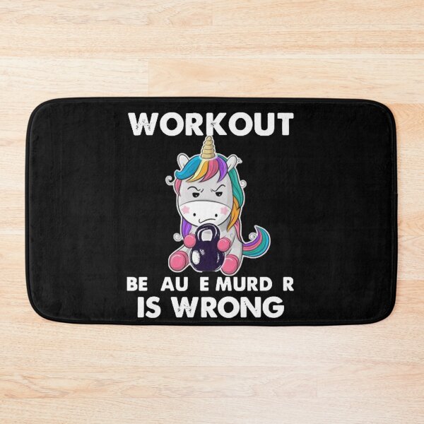 Item preview, Workout Because Murder Is Wrong Funny Unicorn Gym bestselling 2021  designed and sold by DesigonDesigner.