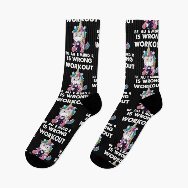 Item preview, Workout Because Murder Is Wrong Funny Unicorn Gym bestselling 2021  designed and sold by DesigonDesigner.