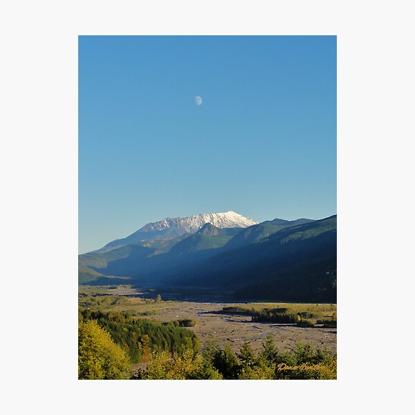 Moon Over Mount St. Helens Photographic Print