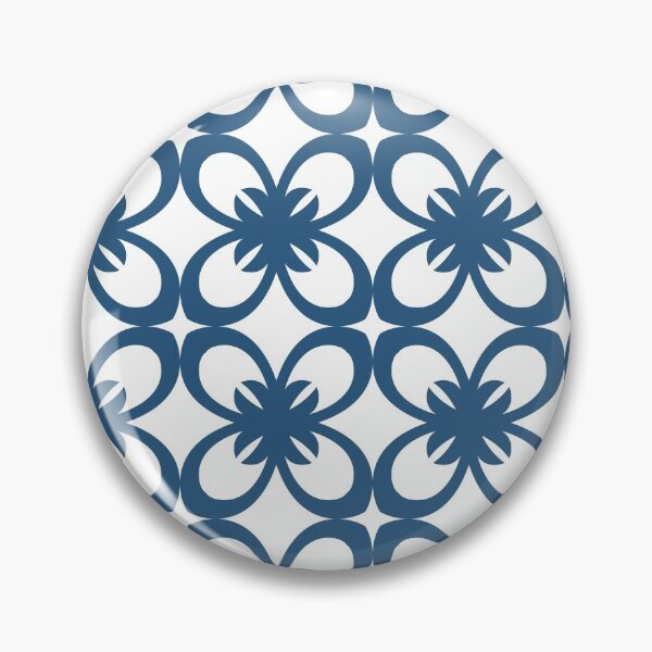 Item preview, Blue and White Minimal Floral Flower Pattern - Hue Coordinates w/ Coloro / WGSN 2022 Spring / Summer Trending Color Atlantic Blue 115-35-20 designed and sold by ColorOfTheYears.
