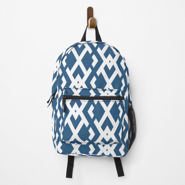 Item preview, Blue and White Diamond Vertical Zig Zag Pattern - Hue Coordinates w/ Coloro / WGSN 2022 Spring / Summer Trending Color Atlantic Blue 115-35-20 designed and sold by ColorOfTheYears.