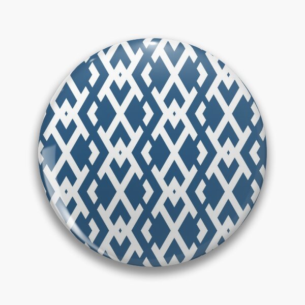 Item preview, Blue and White Diamond Vertical Zig Zag Pattern - Hue Coordinates w/ Coloro / WGSN 2022 Spring / Summer Trending Color Atlantic Blue 115-35-20 designed and sold by ColorOfTheYears.