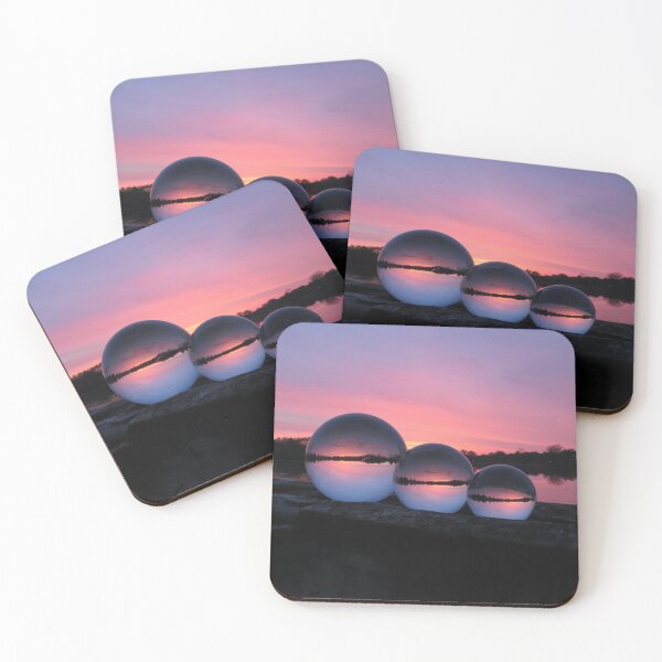 Item preview, Sunrise over Sunset Lake Reflected in Gazing Balls designed and sold by Sam Morrison.