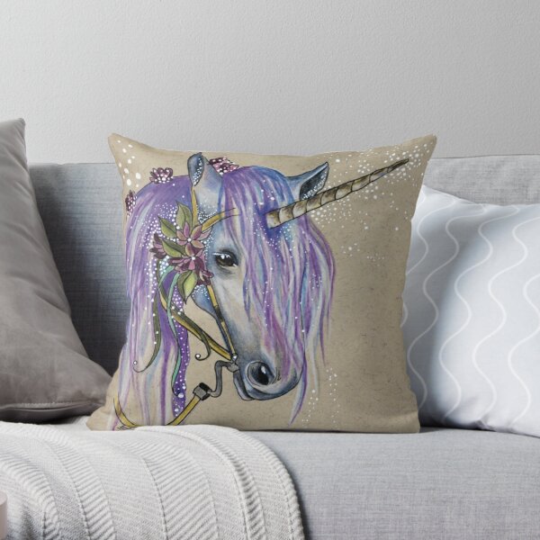 The Magical Faery Unicorn Throw Pillow