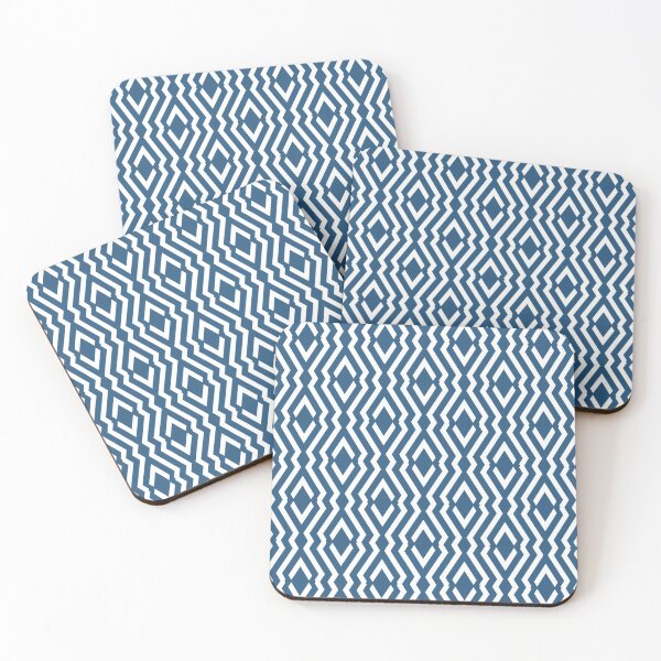 Item preview, Blue and White Diamond Zig Zag Ripple Pattern - Hue Coordinates w/ Coloro / WGSN 2022 Spring / Summer Trending Color Atlantic Blue 115-35-20 designed and sold by ColorOfTheYears.