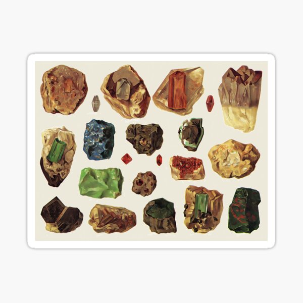 Vintage Gemstone Minerals Sticker