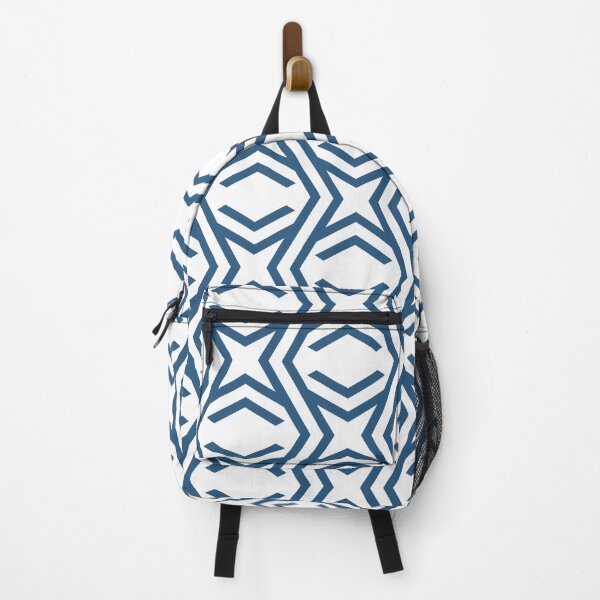 Item preview, Blue and White Zig Zag Stripe and Star Pattern - Hue Coordinates w/ Coloro / WGSN 2022 Spring / Summer Trending Color Atlantic Blue 115-35-20 designed and sold by ColorOfTheYears.