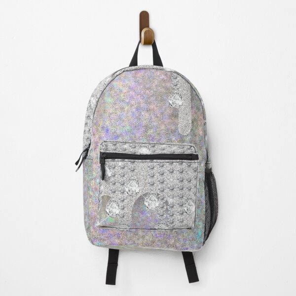 Item preview, Diamonds And Metallic Silver Drip With Fleur-de-lis On Rainbow Glitter designed and sold by IZiets.
