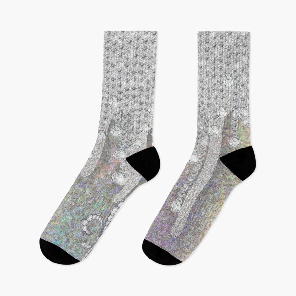 Item preview, Diamonds And Metallic Silver Drip With Fleur-de-lis On Rainbow Glitter designed and sold by IZiets.