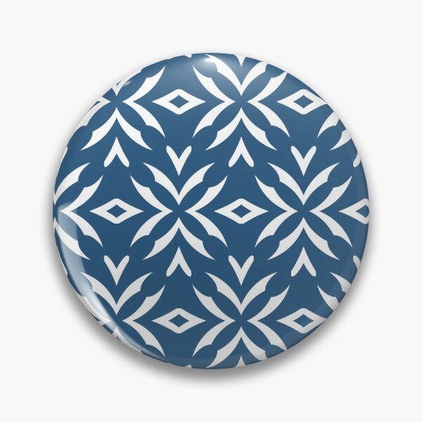 Item preview, Blue and White Abstract Flower Pattern - Hue Coordinates w/ Coloro / WGSN 2022 Spring / Summer Trending Color Atlantic Blue 115-35-20 designed and sold by ColorOfTheYears.