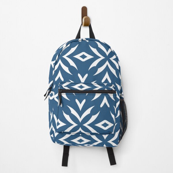 Item preview, Blue and White Abstract Flower Pattern - Hue Coordinates w/ Coloro / WGSN 2022 Spring / Summer Trending Color Atlantic Blue 115-35-20 designed and sold by ColorOfTheYears.