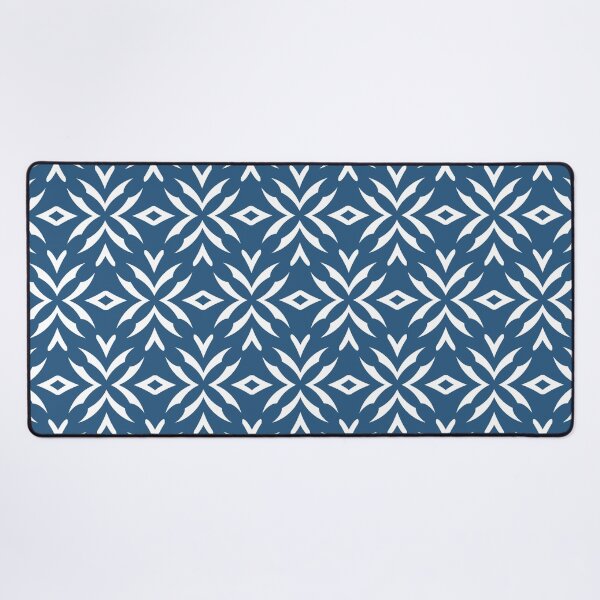 Item preview, Blue and White Abstract Flower Pattern - Hue Coordinates w/ Coloro / WGSN 2022 Spring / Summer Trending Color Atlantic Blue 115-35-20 designed and sold by ColorOfTheYears.